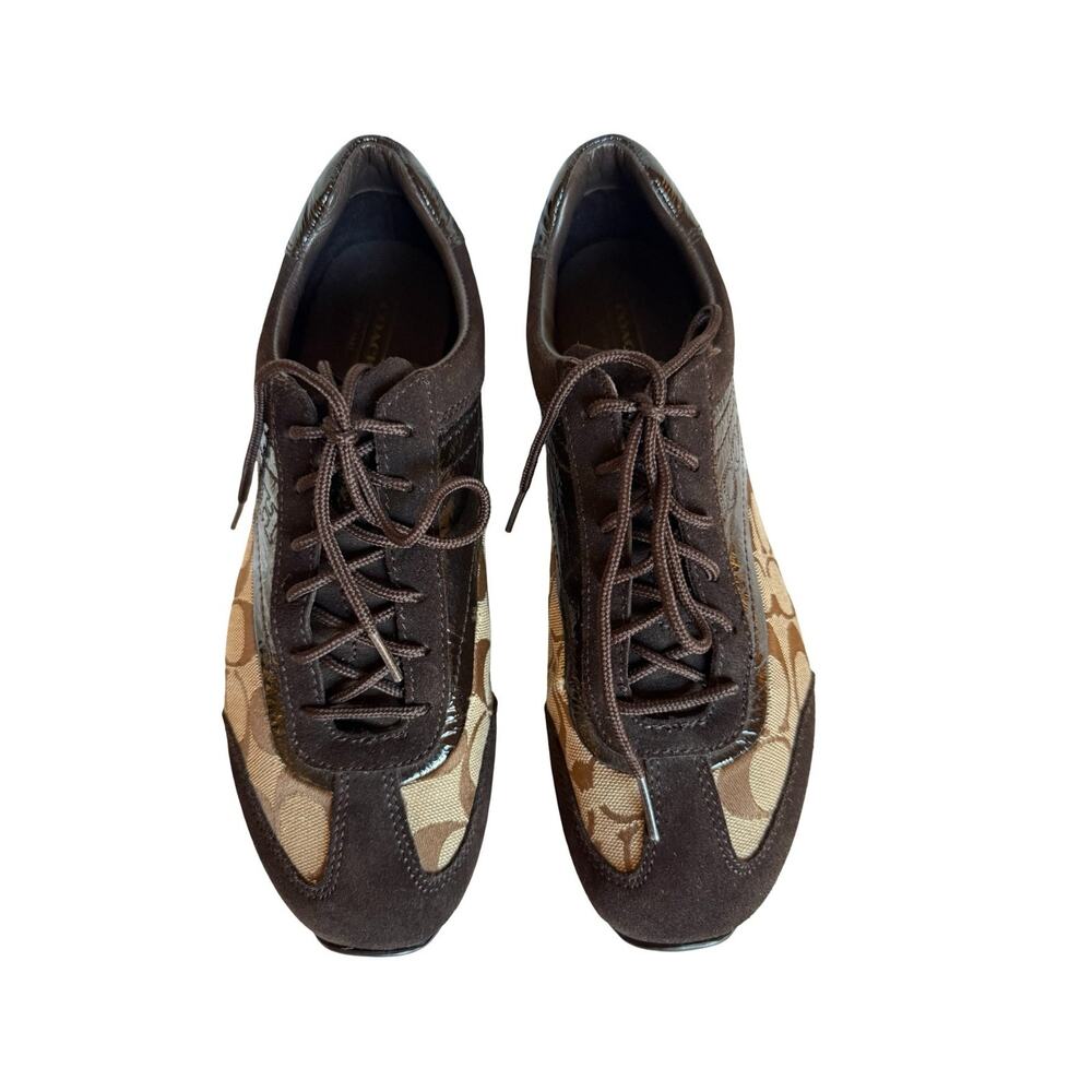 COACH Shoes Womens Size 10 Kodie Brown Signature C Logo Low Top Sneaker Comfort